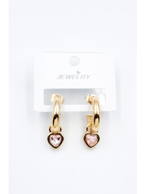 İsmiyle Al Kalp Halka Küpe - Pembe