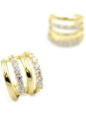 İsmiyle Al Taşlı Küpe - Altın