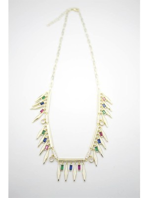 İsmiyle Al Taş Sallantılı Marka Kolye - Altın