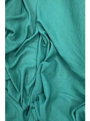 İsmiyle Al Keten Kumaş - Organik Kumaş - Perde Kumaşı - Ince Keten - Kıyafet Için Kumaş Örtü Koyu Yeş