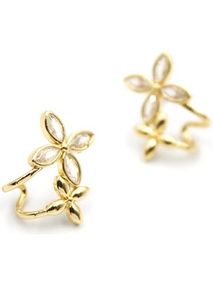 İsmiyle Al Çoklu Çiçek Küpe - Altın