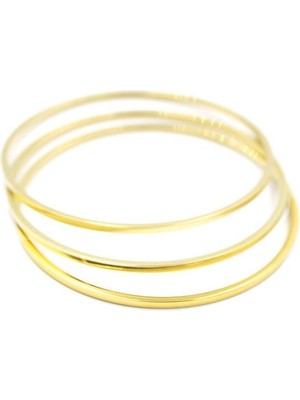 İsmiyle Al 3'lü Ajda Bilezik - 60MM - Altın