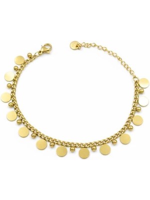 İsmiyle Al Pullu Bileklik - Altın