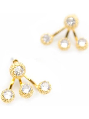 İsmiyle Al Çoklu Taşlı Küpe - Altın