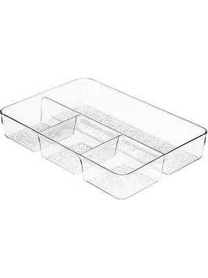 SHC4200 Idesign Kozmetik Düzenleyici, Makyaj Için Yapılı Plastik Düzenleme Kutusu, 4 Bölmeli, Kozmetik Sakl