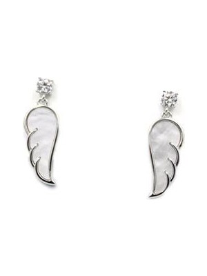 İsmiyle Al Gümüş Iğneli Melek Kanadı Küpe - Gümüş