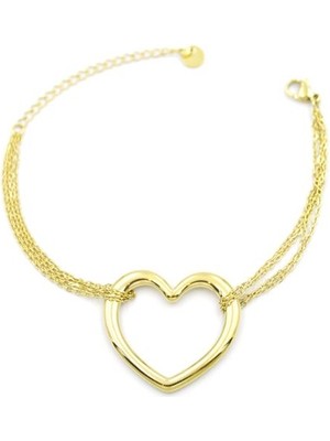 İsmiyle Al Zincir Kalp Bileklik - Altın