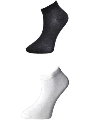 İsmiyle Al Siyah ve Beyaz Kadın Bilek Çorap 3 Çift