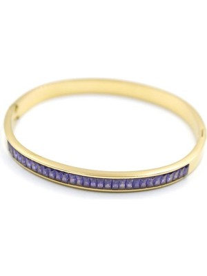 İsmiyle Al Baget Taşlı Bilezik - Mor