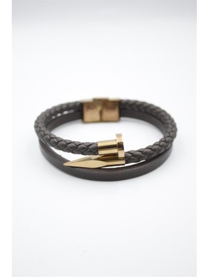 İsmiyle Al Deri Çivi Bileklik - Rose