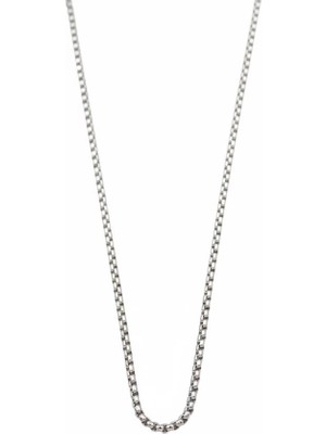 İsmiyle Al Yılan Zincir Kolye - 45 cm - Gümüş