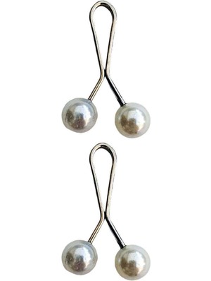 İsmiyle Al 2 Adet Tesettür Eşarp ve Şal Klipsi Inci Beyaz