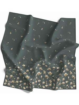 Violla Kristal Çıtır Çiçek Desenli Mint Yeşili Renkli 90X90 Eşarp (Ipek Içermez) Kenar Dikiş Şekli El Dikişli