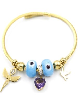 İsmiyle Al Melek Charm Bilezik - Altın