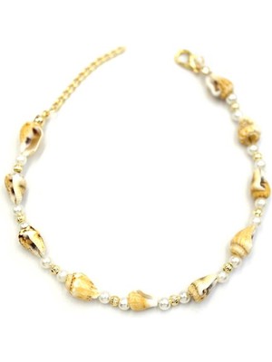 İsmiyle Al Deniz Kabuğu Halhal - Sarı