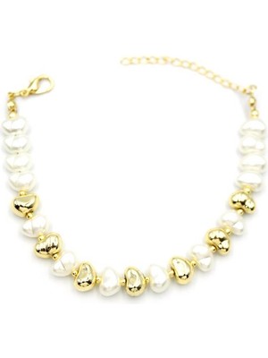 İsmiyle Al Inci Bileklik - Altın