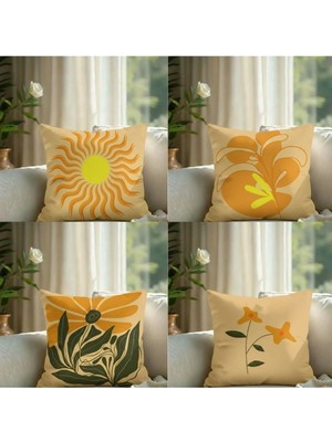 Harikabirev | Kırlent Kılıfı Yastık Kılıfı 4li (Sarı Set) | KRLNTKLF4LÜ