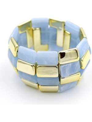 İsmiyle Al Lastikli Taşlı Bilezik - Mavi