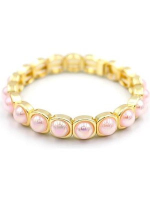 İsmiyle Al Lastikli Taşlı Bileklik - Pembe