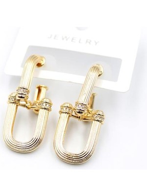 İsmiyle Al Tf Zincir Küpe - Altın