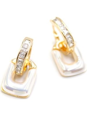 İsmiyle Al Sedef Inci Küpe - Altın