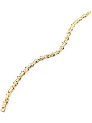 İsmiyle Al Taşlı Vip Bileklik - Altın