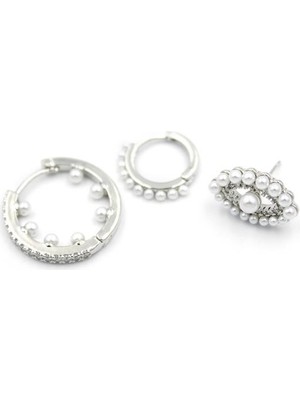 İsmiyle Al 3'lü Göz Küpe - Gümüş