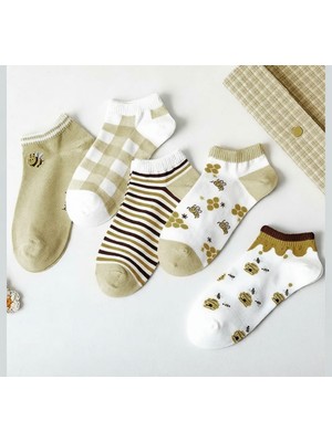 Arı Desenli 5 Çift Kadın Çorap