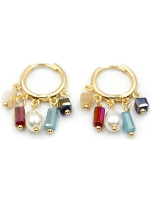 İsmiyle Al Boncuklu Shakira Küpe - Altın