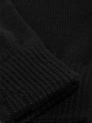 İsmiyle Al Çift Katlı Kalın Siyah Sıcak Tutan Yün Kışlık Kadın Erkek Eldiven Unisex 1 Çift