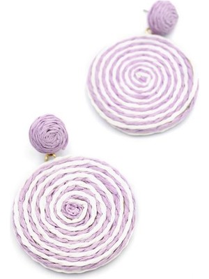 İsmiyle Al Kumaş Sarmal Küpe - Mor