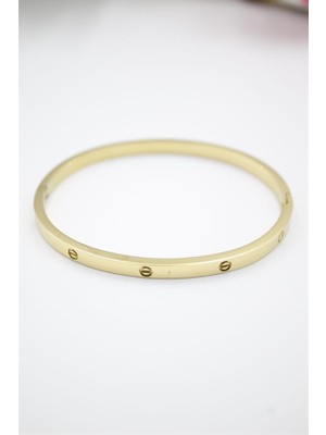 İsmiyle Al Crt Model Taşsız Ince  Bilezik - Altın