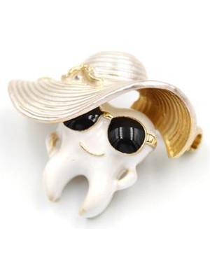 İsmiyle Al Diş Broş - Beyaz