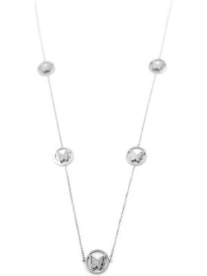 İsmiyle Al Kelebek Kolye - 90 cm - Gümüş