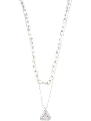 İsmiyle Al Çoklu Üçgen Kolye - Gümüş