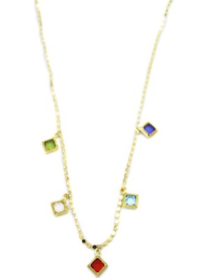 İsmiyle Al Ezme Zincir Charm Kolye - Altın