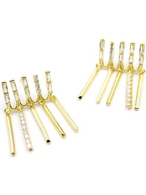 İsmiyle Al Taş Sallantılı Küpe - Altın