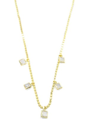 İsmiyle Al Ezme Zincir Charm Kolye - Altın