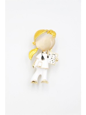 İsmiyle Al Hemşire Doktor Broş - Sarı