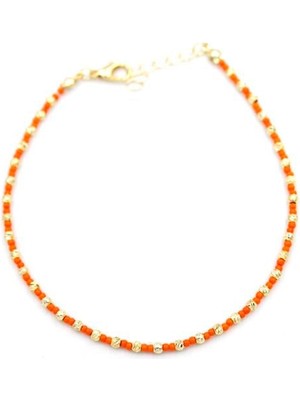 İsmiyle Al Dorika Boncuk Halhal - Turuncu