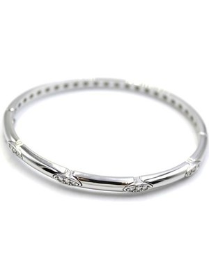 İsmiyle Al Taşlı Vip Bilezik - Gümüş