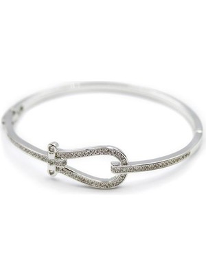 İsmiyle Al Taşlı Vip Bilezik - Gümüş