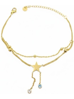 İsmiyle Al Yıldız Bileklik - Altın