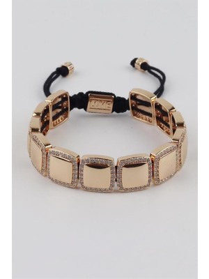 İsmiyle Al Ipli Çelik Bileklik - Altın