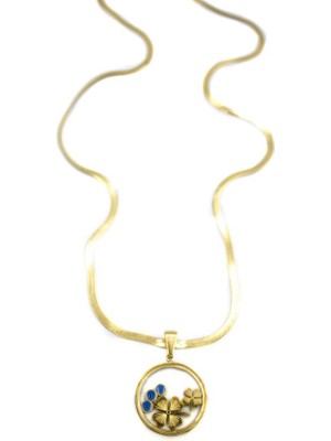 İsmiyle Al Yoncalı Fanus Italyan Kolye - Altın