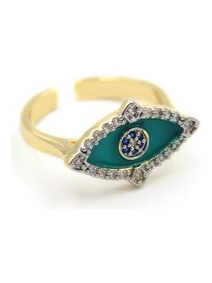 İsmiyle Al Taşlı Vip Yüzük - Altın