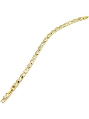 İsmiyle Al Taşlı Vip Bileklik - Altın