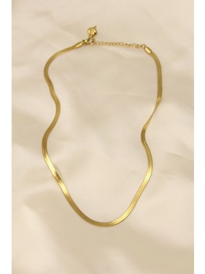 Flamex 316L Çelik Altın Renk 45 cm Italyan Zincir Model Kadın Kolye