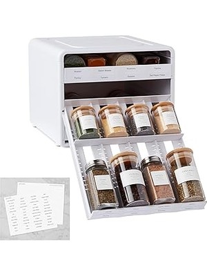 SHC4200 Youcopia Spicestack Baharat Rafı, Ayarlanabilir, 24 Şişe, Beyaz