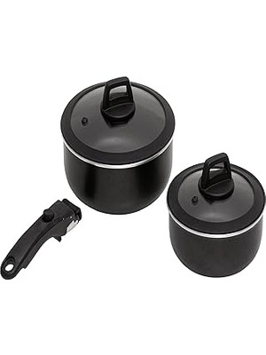 SHC4200 Pierre Cardin Granit Tencere Seti Siyah 5 Parça